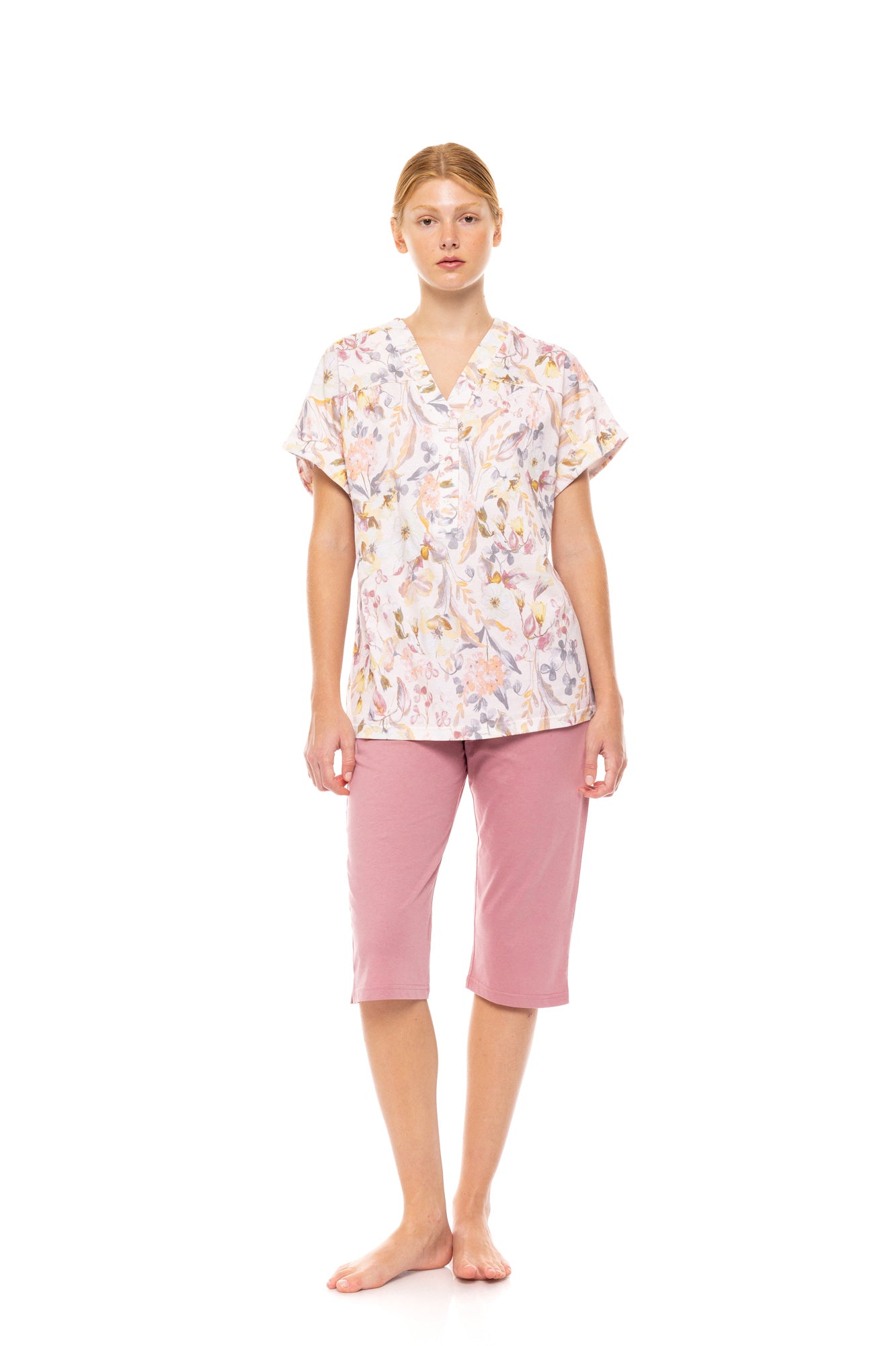 Pink Label - Pyjama Capri Floral Rose