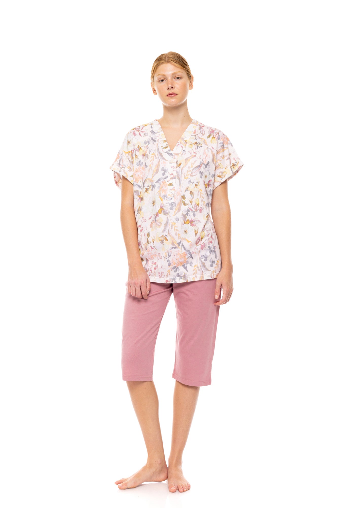 Pink Label - Pyjama Capri Floral Rose