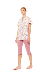 Pink Label - Pyjama Capri Floral Rose