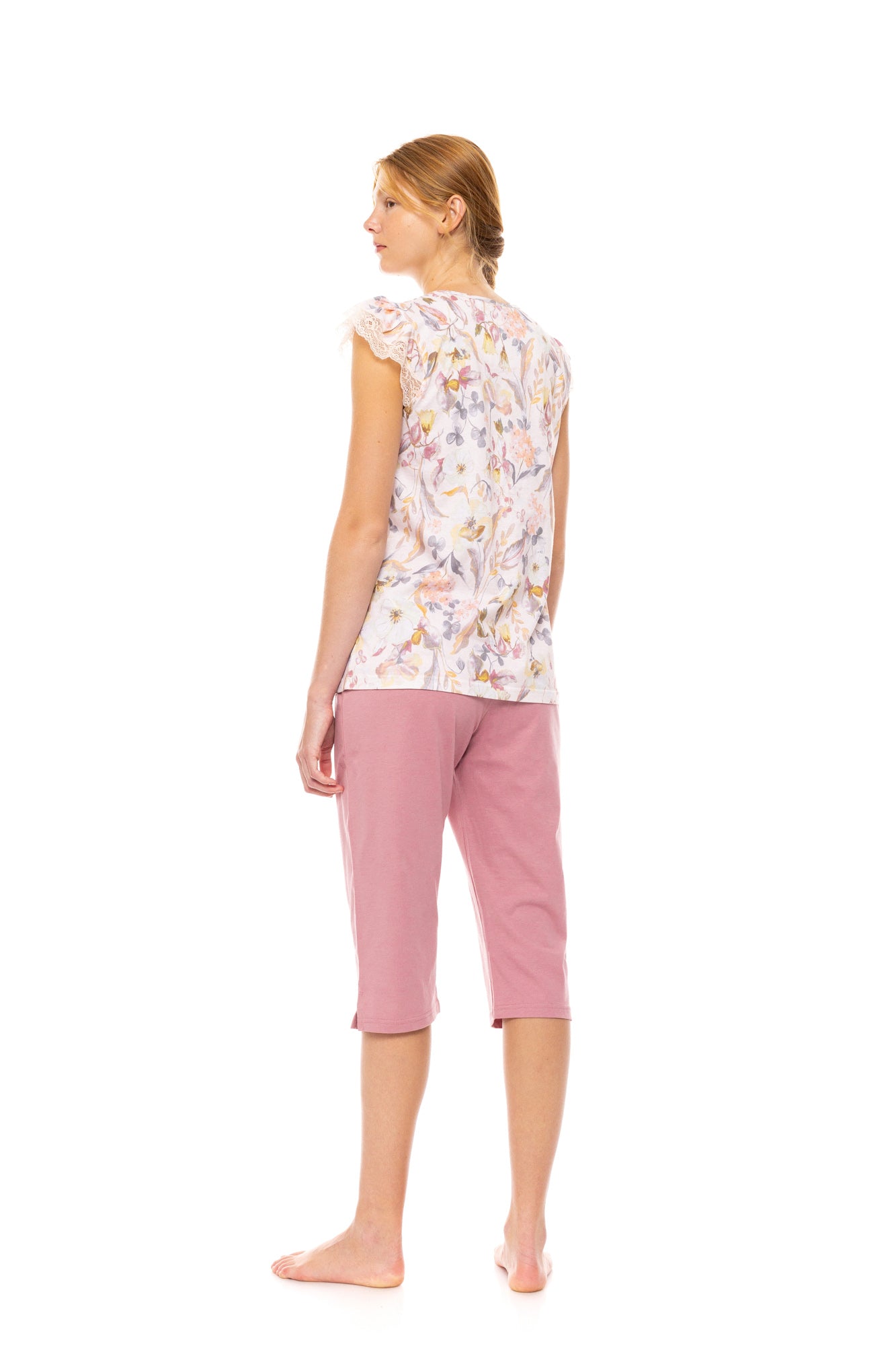 Pink Label - Pyjama Capri Floral Rose