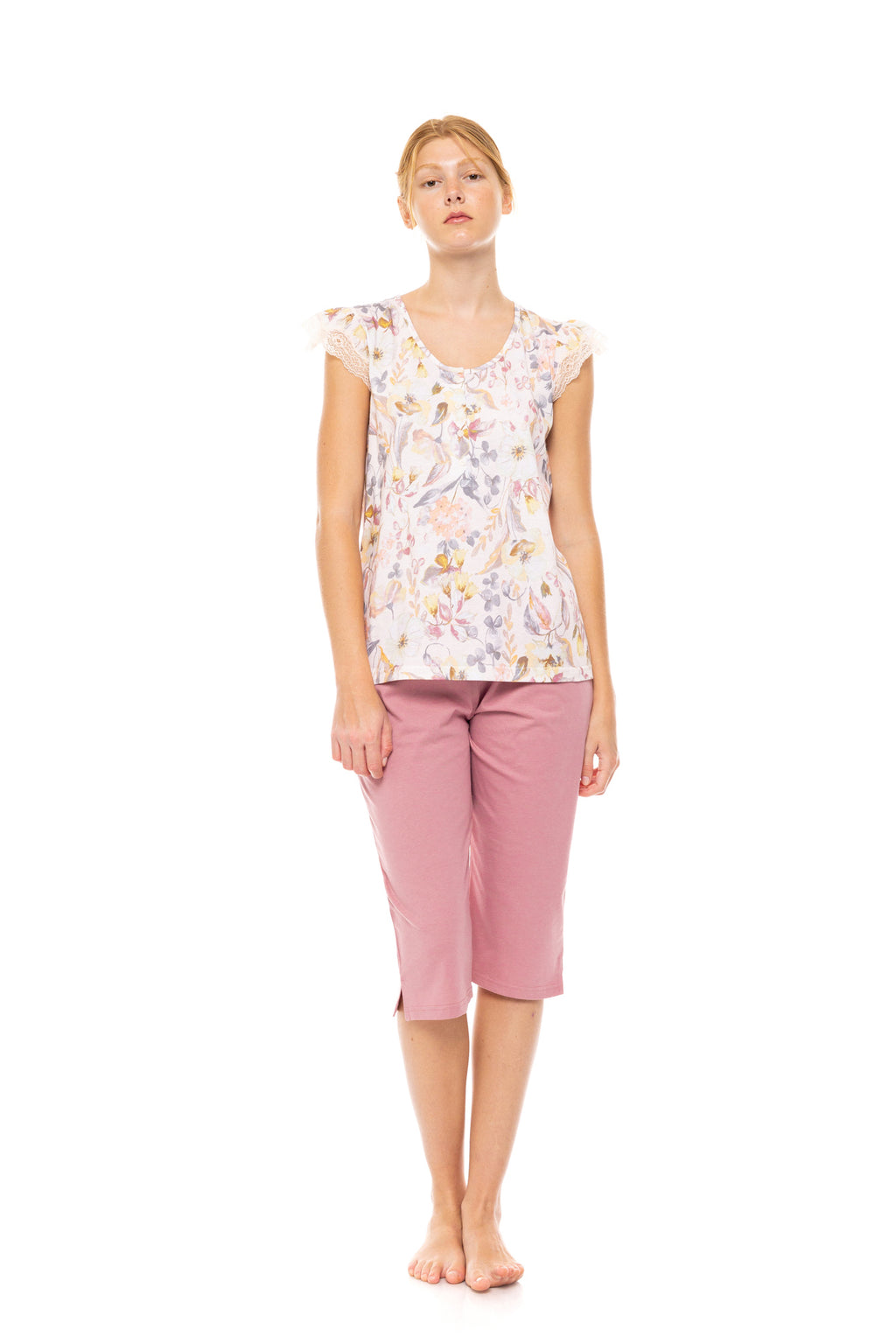 Pink Label - Pyjama Capri Floral Rose