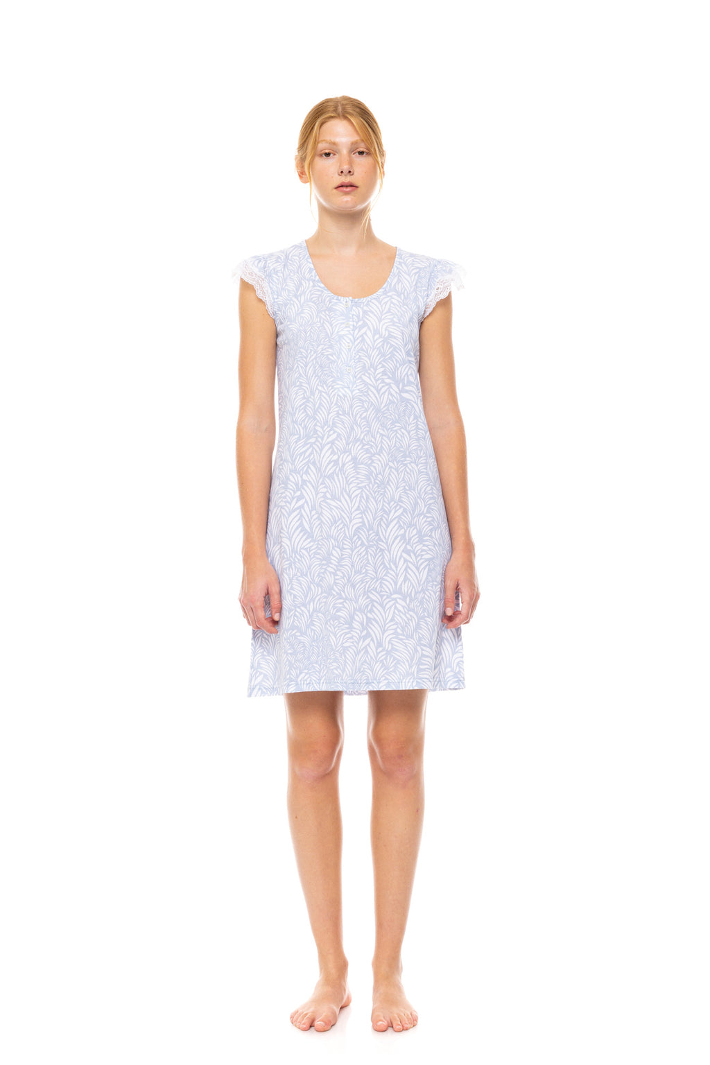 Pink Label - Nightgown Ice Blue Fleur