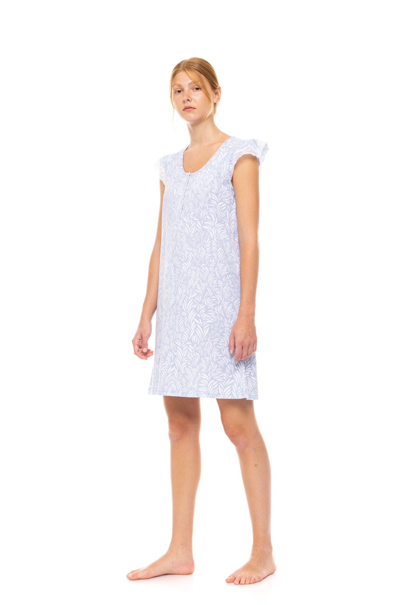 Pink Label - Nightgown Ice Blue Fleur