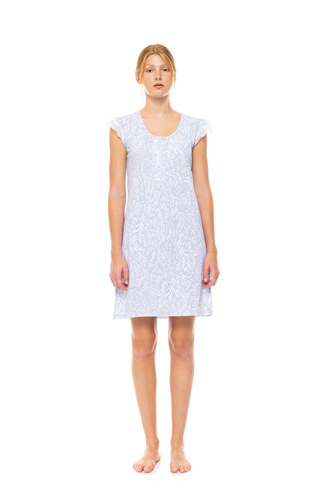 Pink Label - Nightgown Ice Blue Fleur
