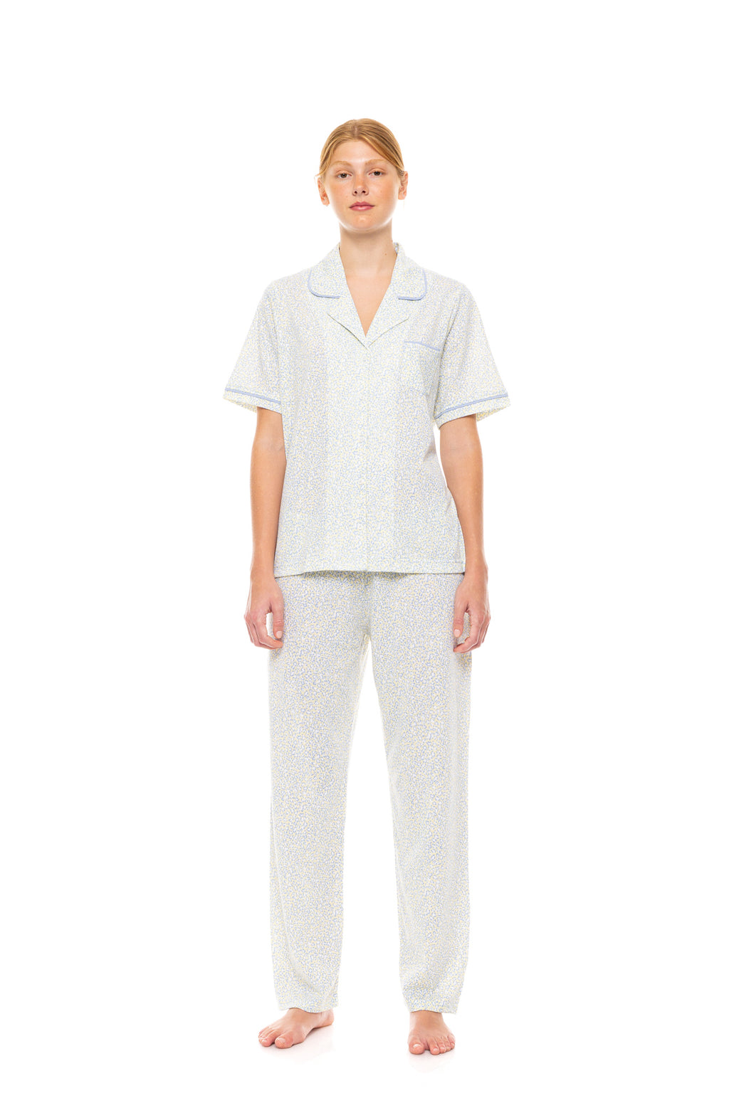 Pink Label - Pyjama Buttoned Long Pants Pastel Leopard