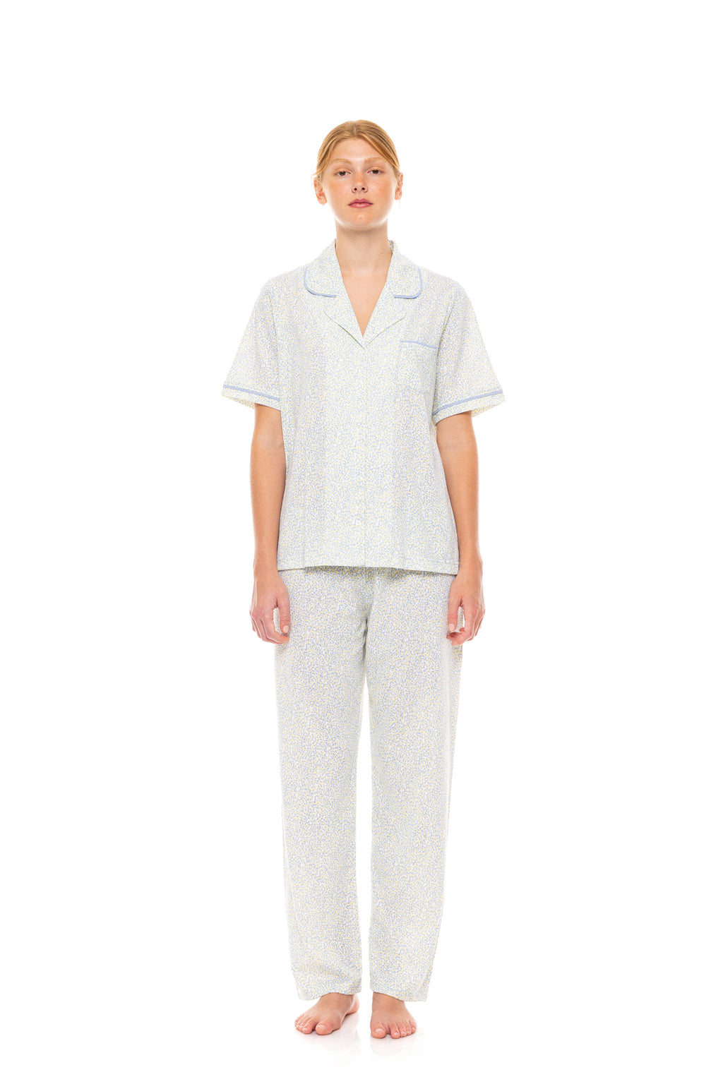 Pink Label - Pyjama Buttoned Long Pants Pastel Leopard