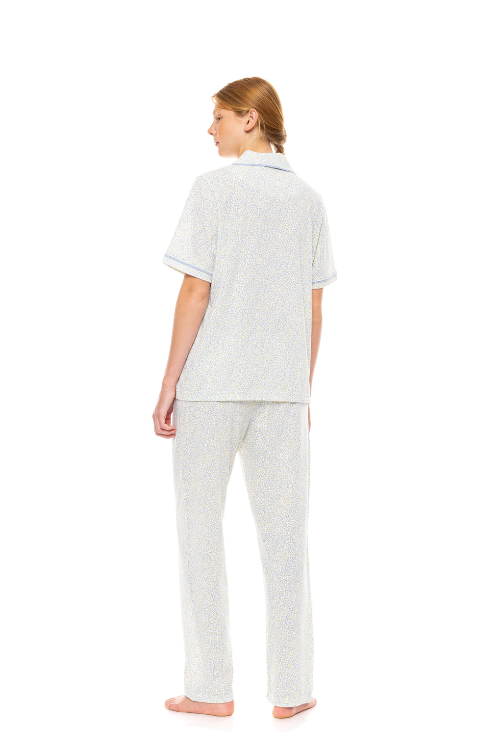 Pink Label - Pyjama Buttoned Long Pants Pastel Leopard