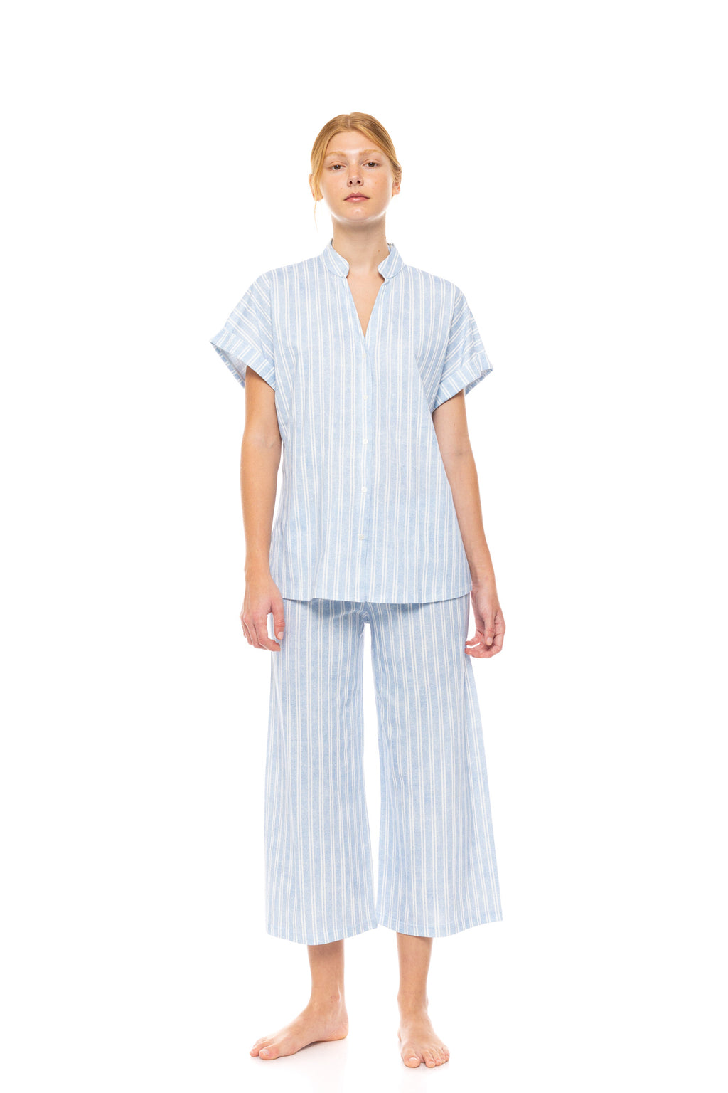 Pink Label - Pyjama Buttoned Long Pants Nordic Stripe