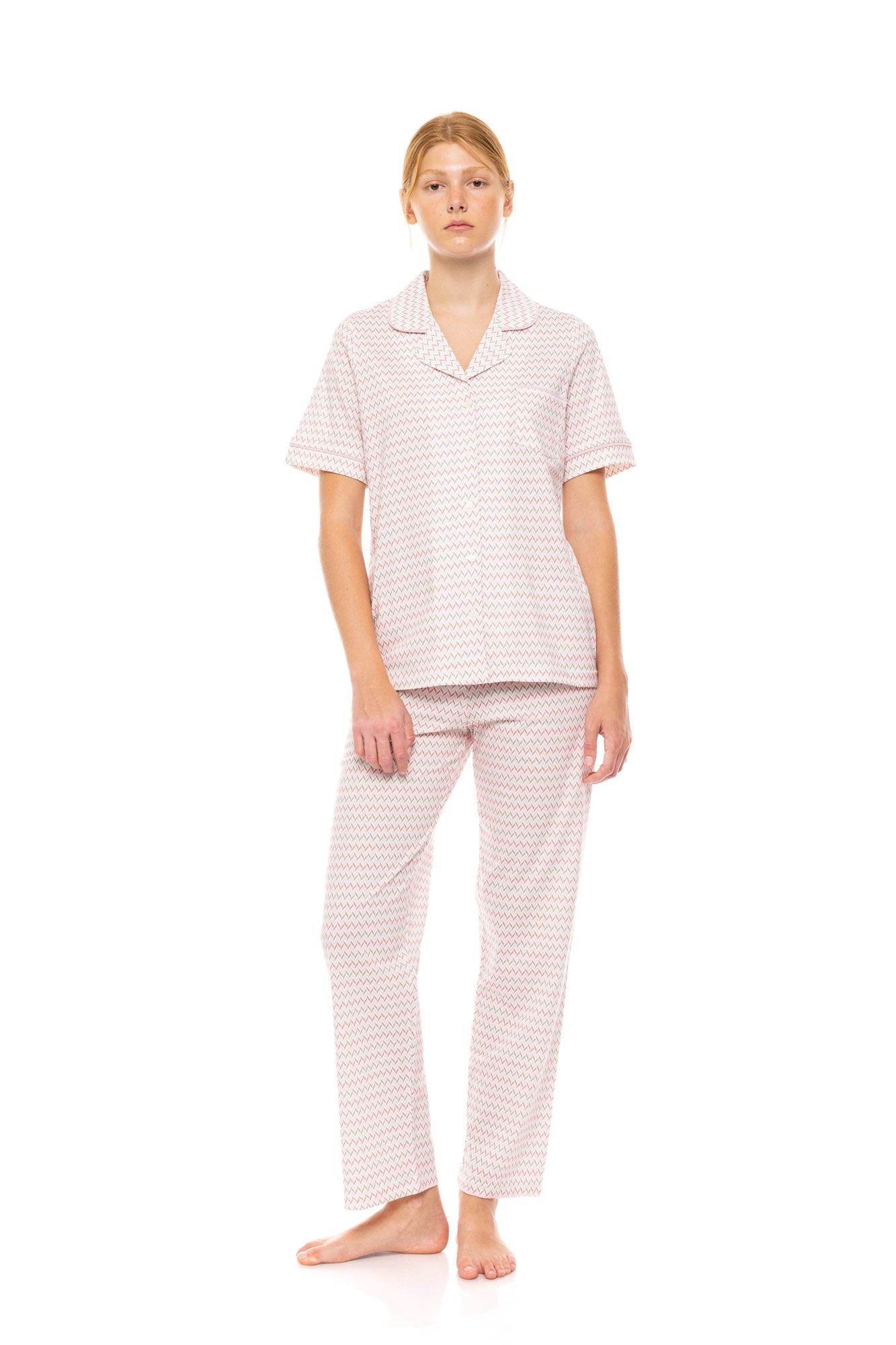 Pink Label - Pyjama Buttoned Long Pants Sunset Geo