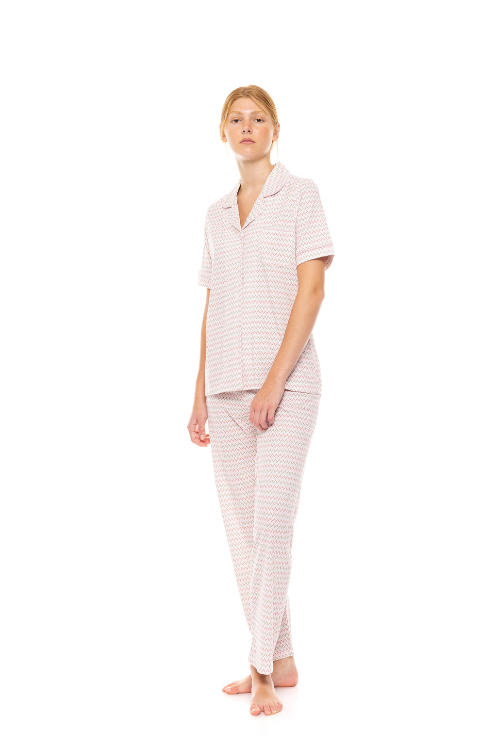 Pink Label - Pyjama Buttoned Long Pants Sunset Geo