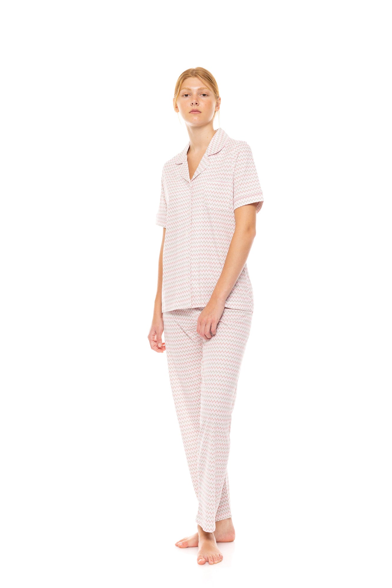 Pink Label - Pyjama Buttoned Long Pants Sunset Geo