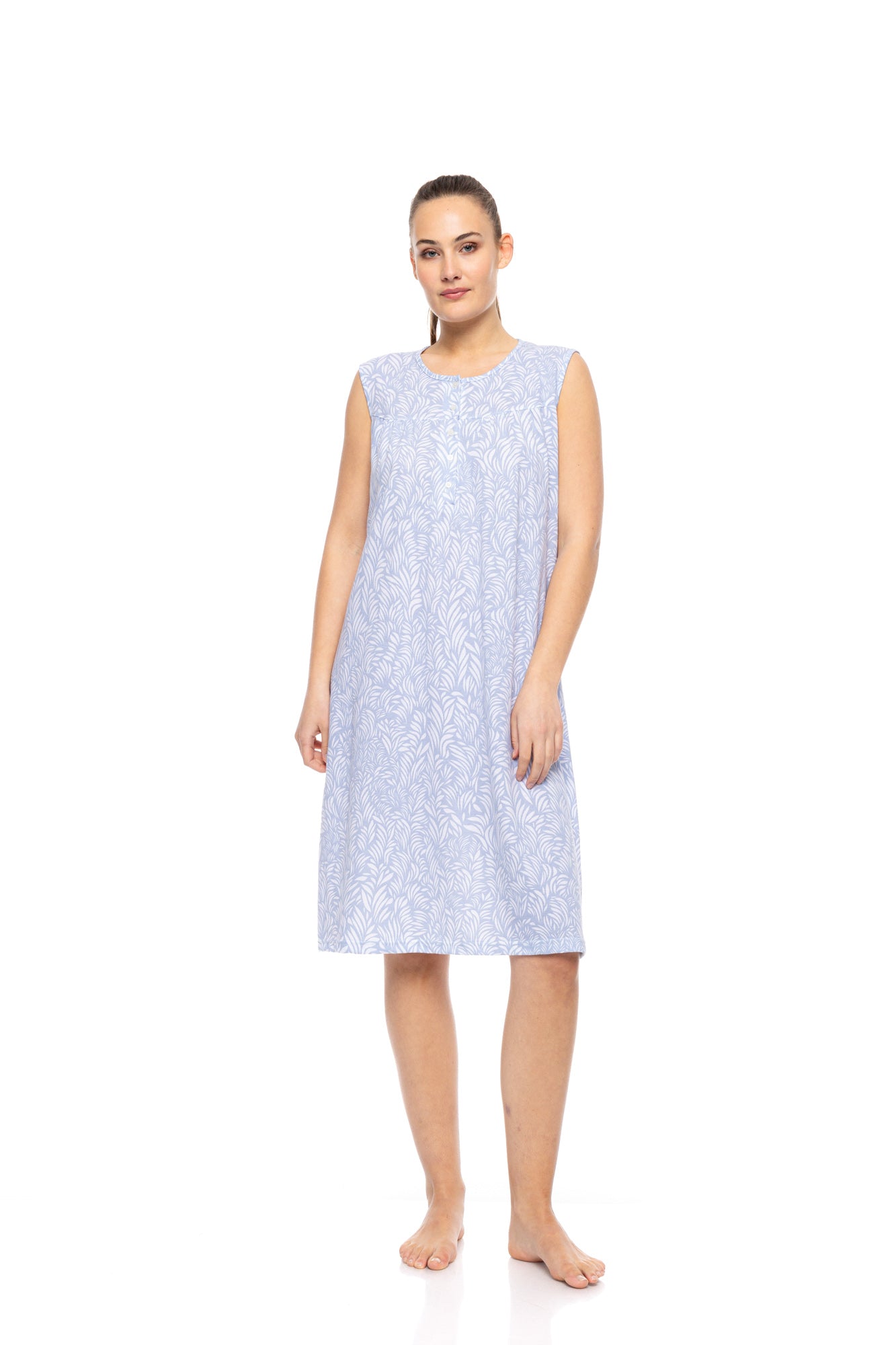 Pink Label - Nightgown Classic Ice Blue Fleur