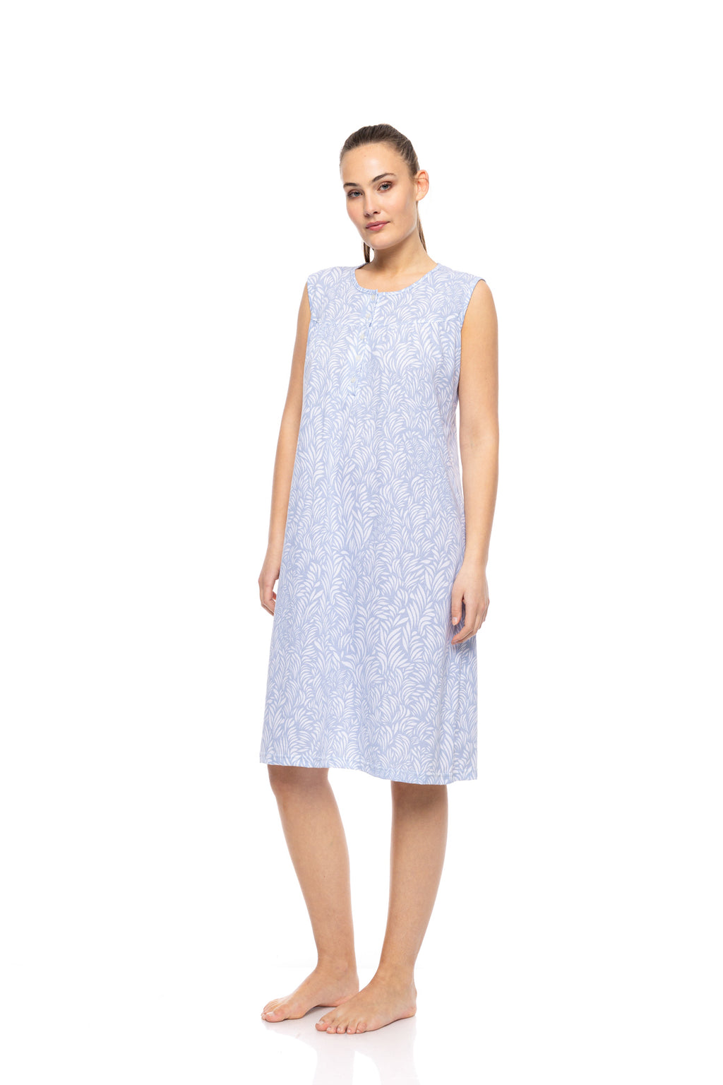 Pink Label - Nightgown Classic Ice Blue Fleur