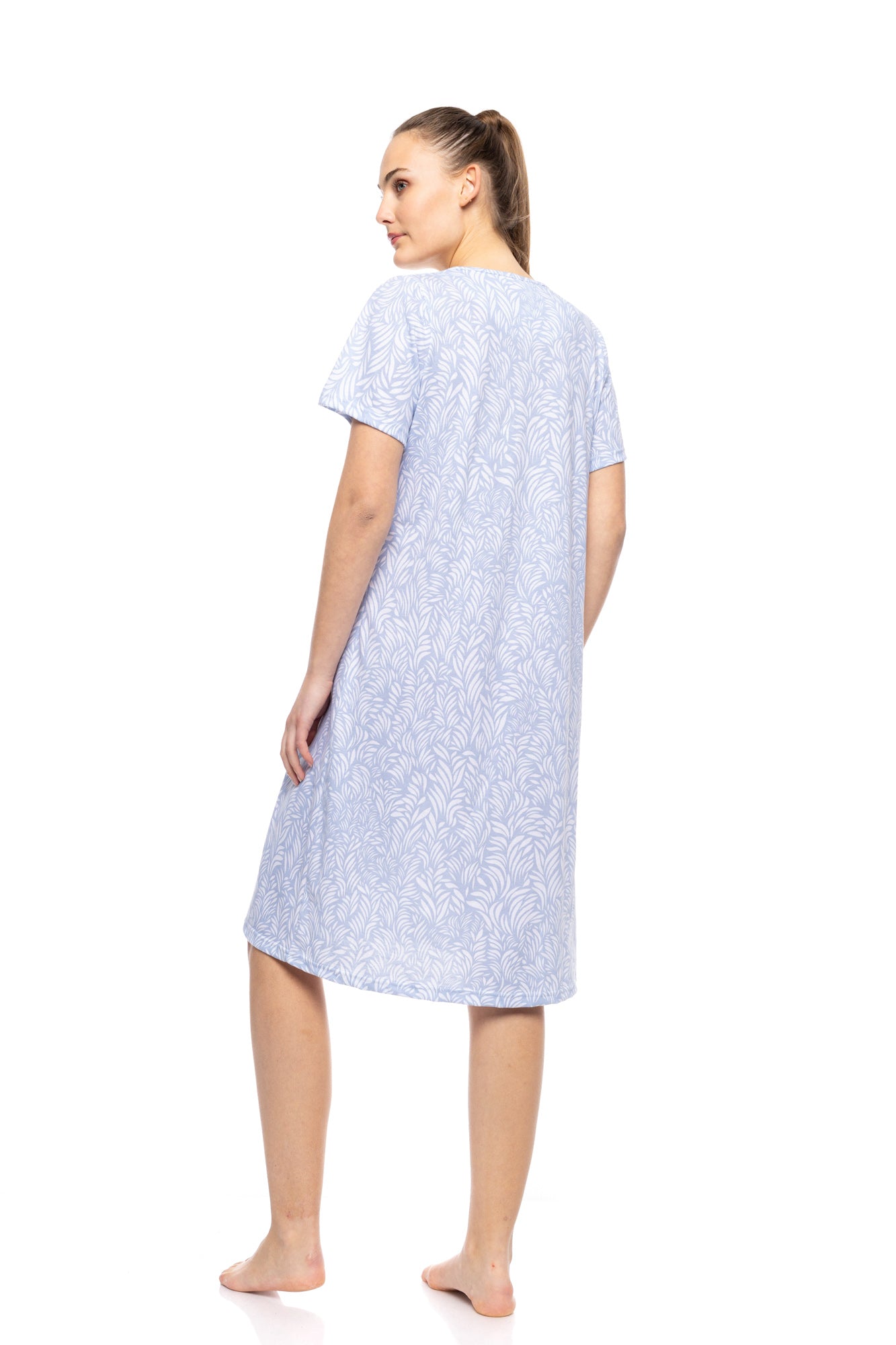 Pink Label - Nightgown Classic Ice Blue Fleur