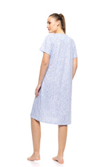 Pink Label - Nightgown Classic Ice Blue Fleur