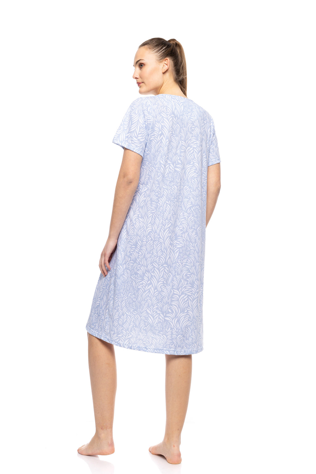 Pink Label - Nightgown Classic Ice Blue Fleur