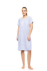 Pink Label - Nightgown Classic Ice Blue Fleur