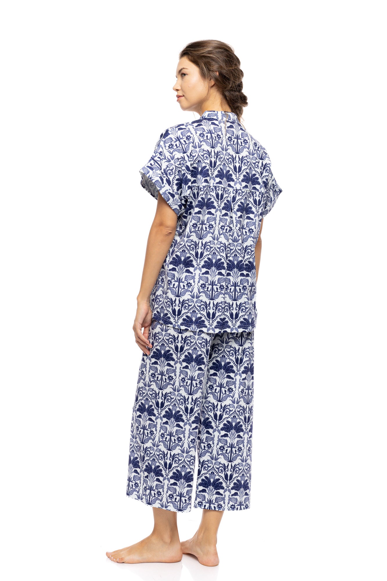 Pink Label - Pyjama Buttoned Blue Tropical