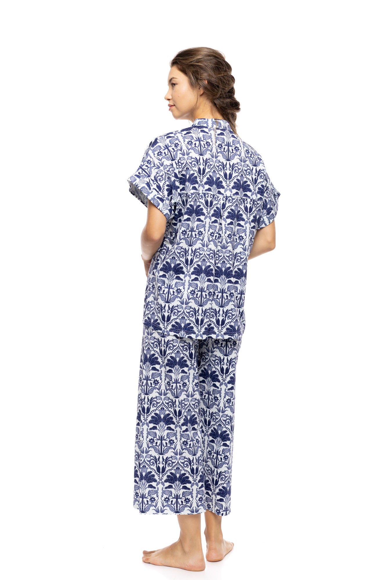 Pink Label - Pyjama Buttoned Blue Tropical