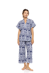 Pink Label - Pyjama Buttoned Blue Tropical