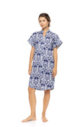 Pink Label - Nightgown Buttoned Blue Tropical