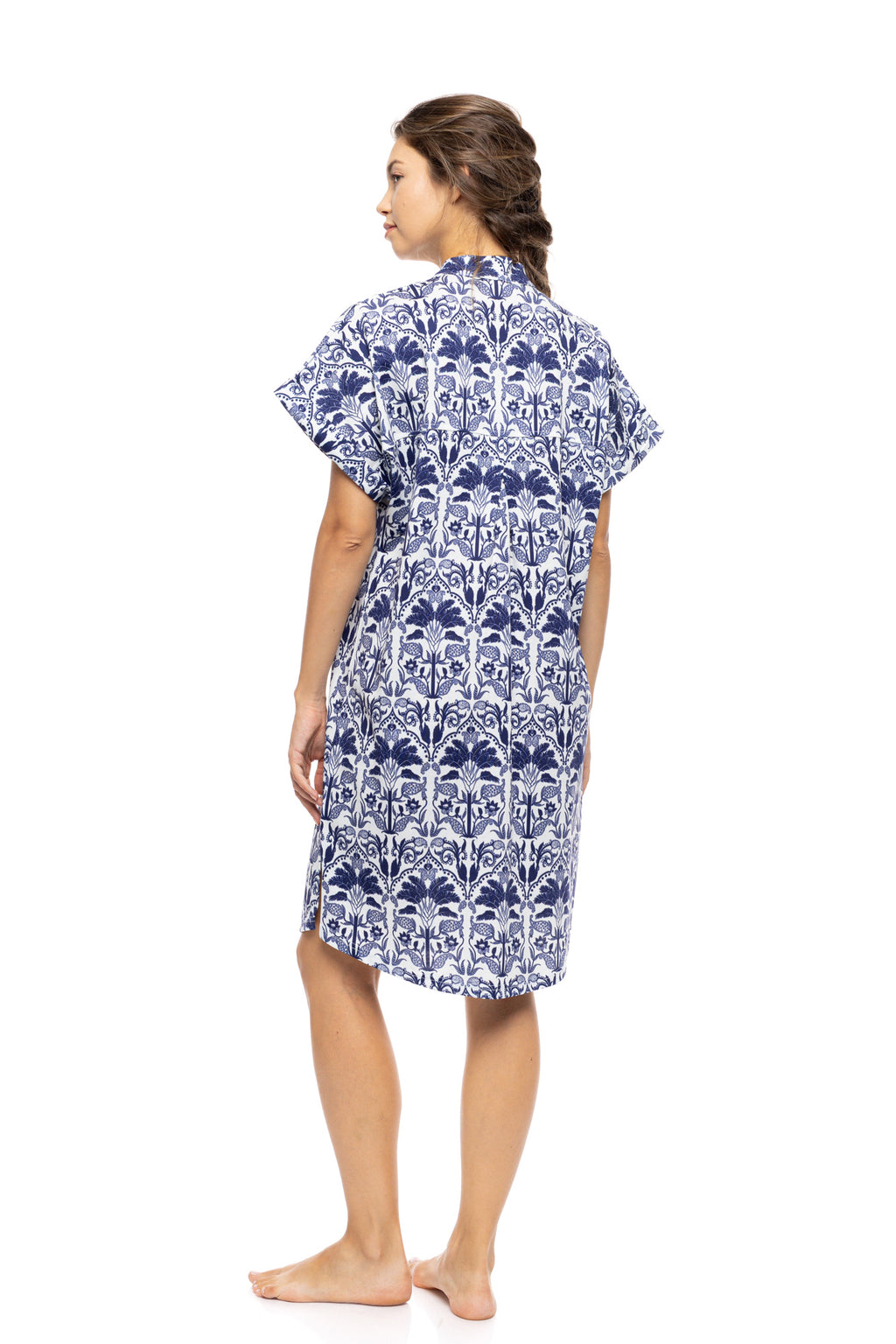Pink Label - Nightgown Buttoned Blue Tropical