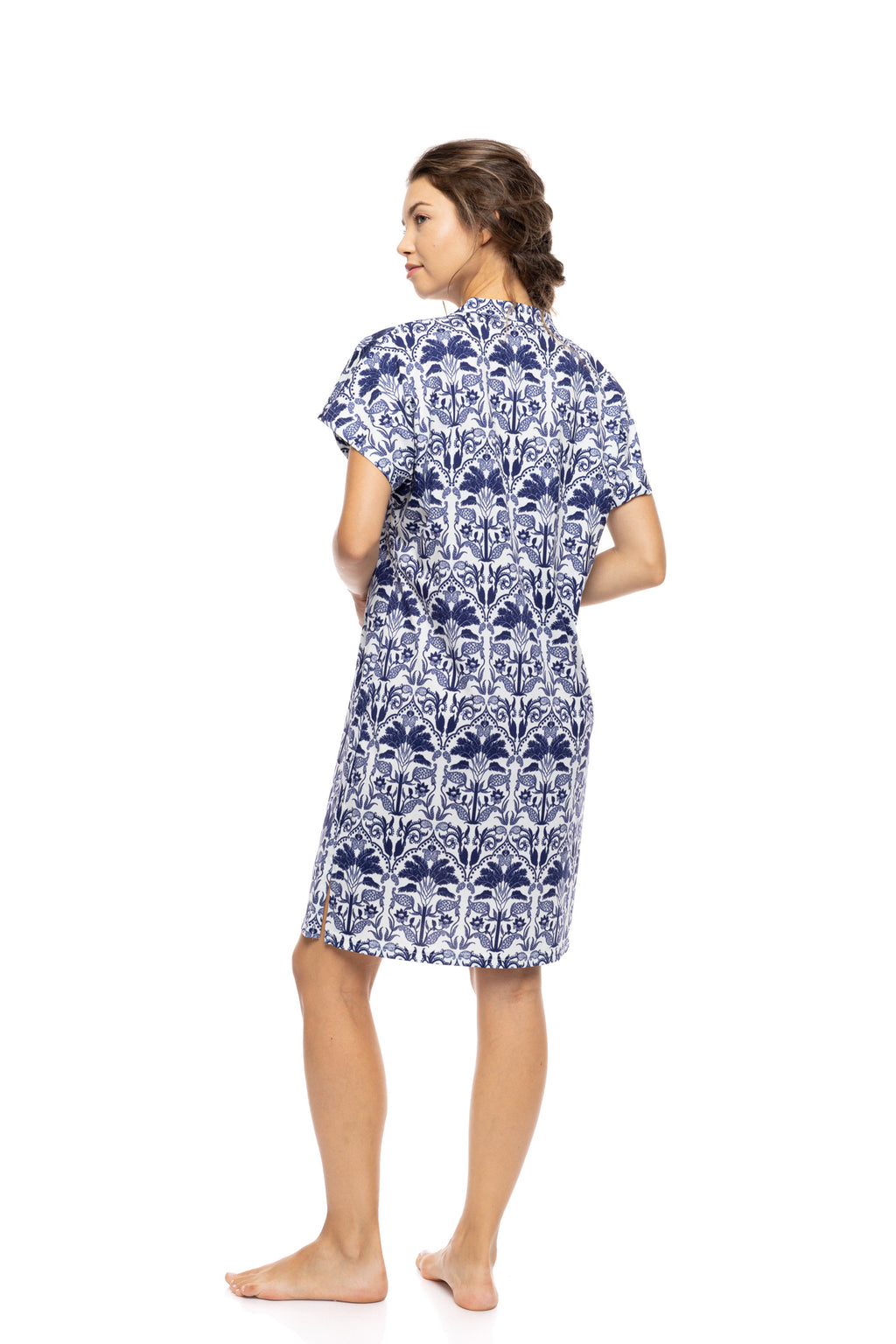 Pink Label - Nightgown Buttoned Blue Tropical