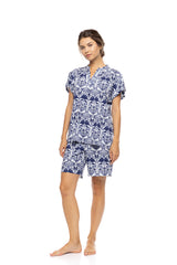 Pink Label - Pyjama Shorts Blue Tropical