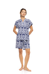 Pink Label - Pyjama Shorts Blue Tropical