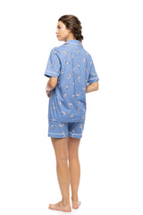 Pink Label - Pyjama Buttoned Short Pants Dalmatian Denim