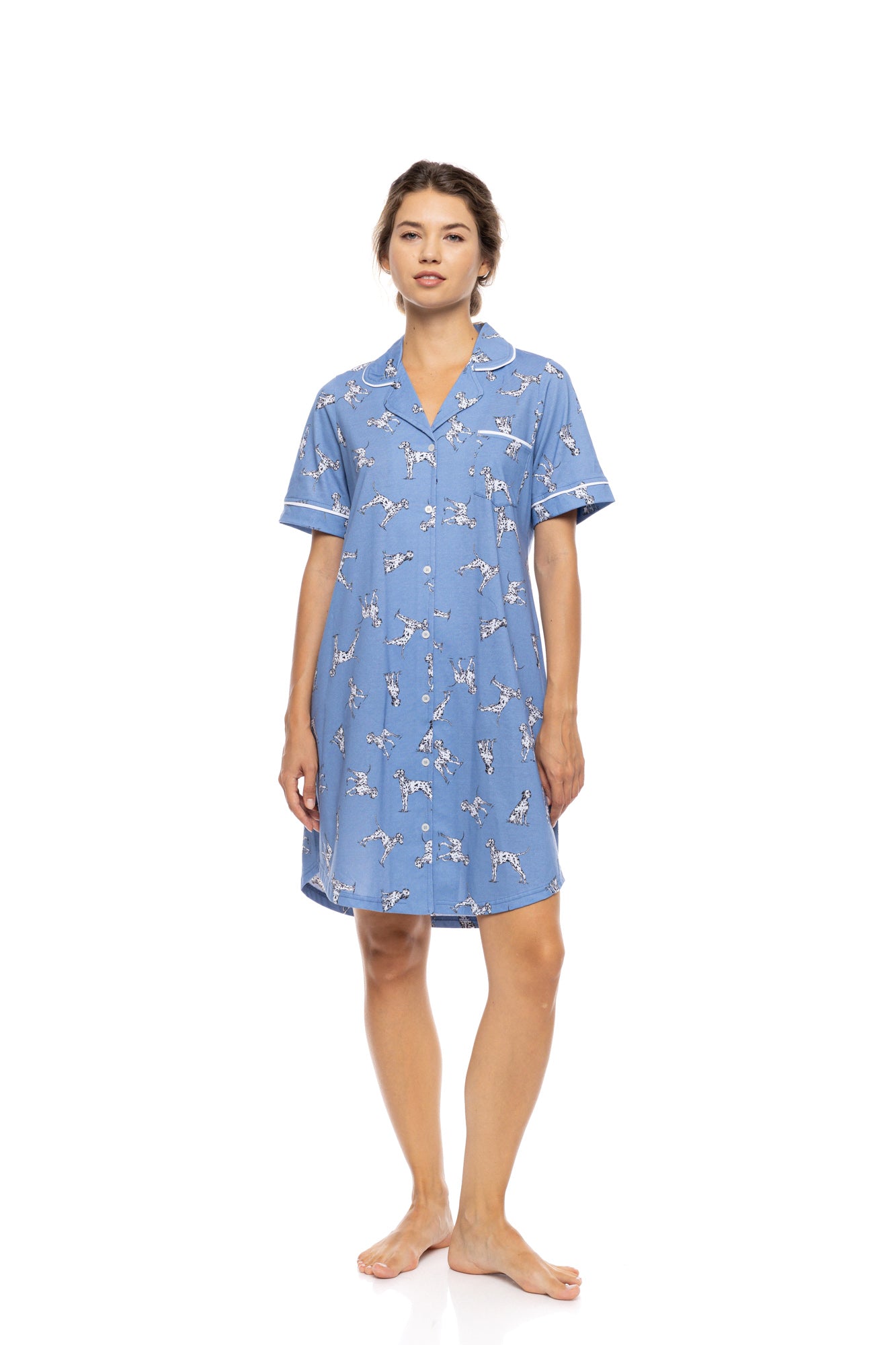 Pink Label - Nightgown Buttoned Dalmatian Denim