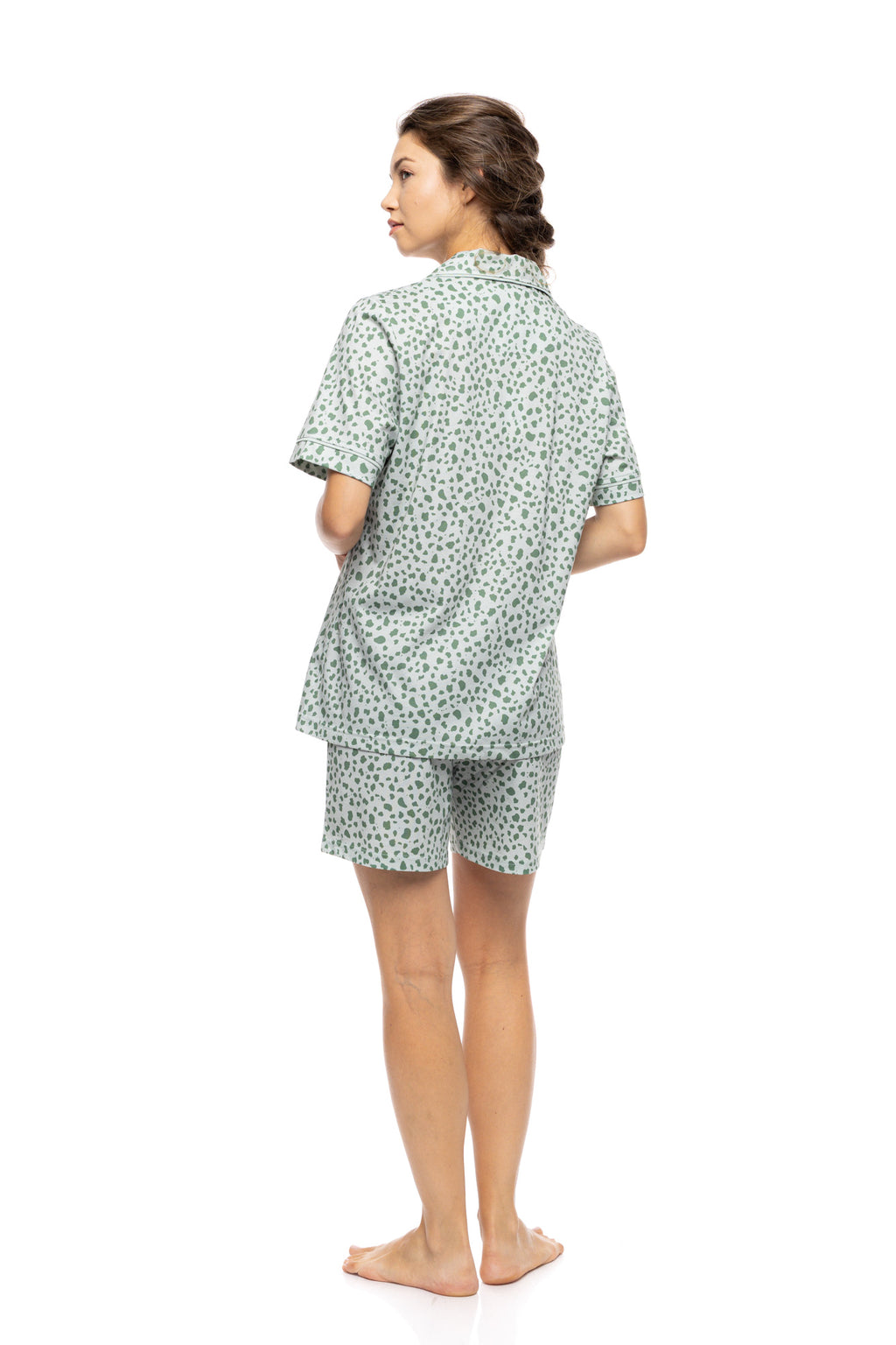 Pink Label - Pyjama Buttoned Short Pants Jade Leo