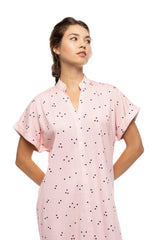 Pink Label - Nightgown Buttoned Little Heart Pink
