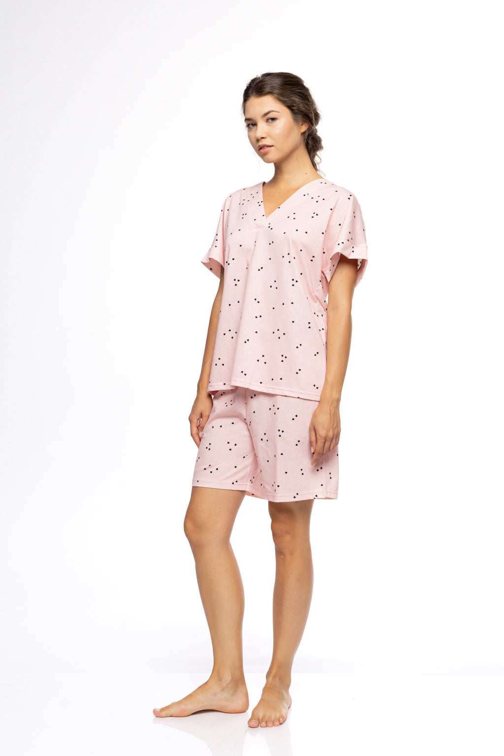 Pink Label - Pyjama Shorts Little Heart Pink