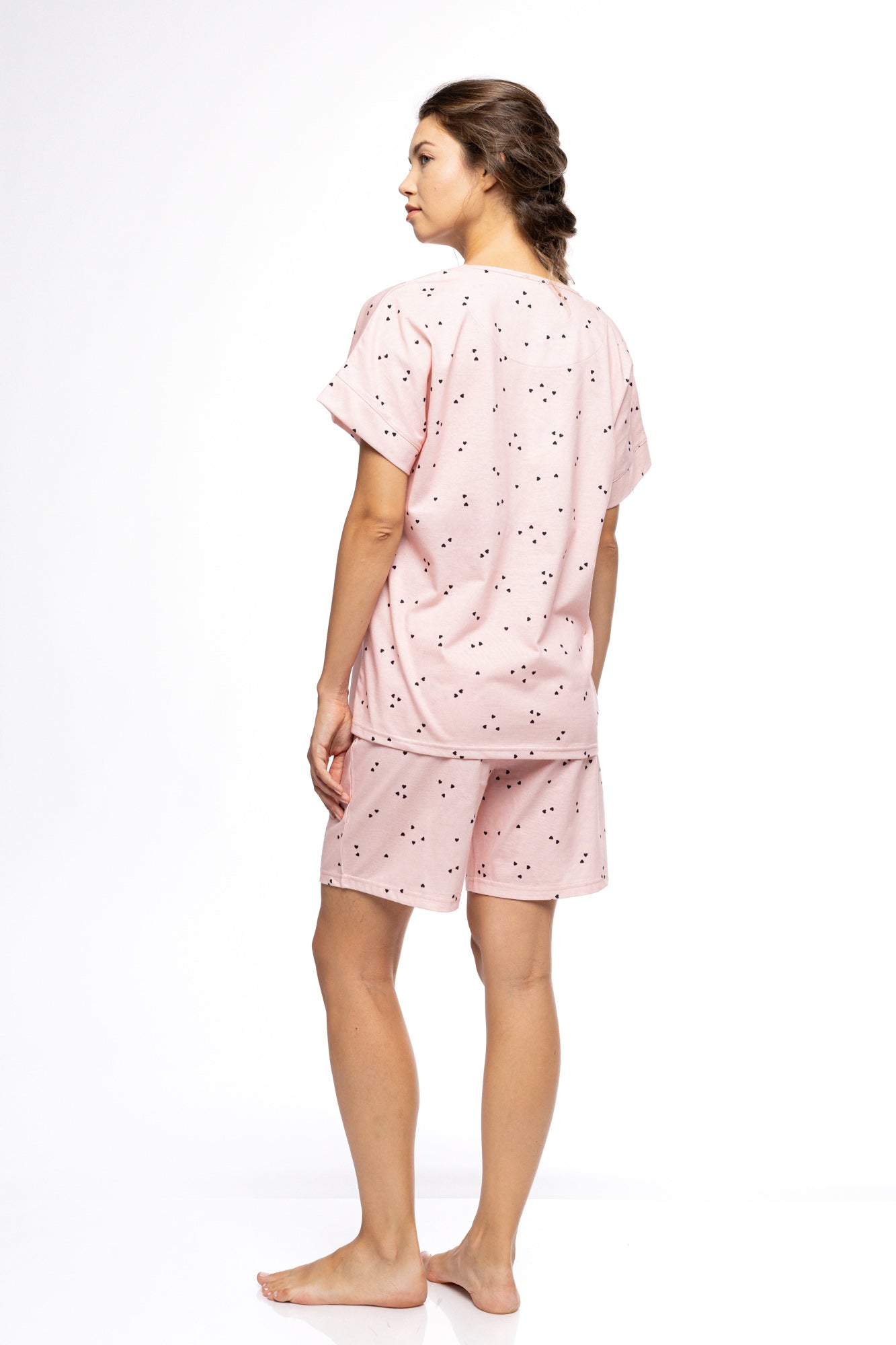 Pink Label - Pyjama Shorts Little Heart Pink