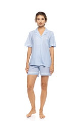 Pink Label - Pyjama Buttoned Short Pants Summer Geo