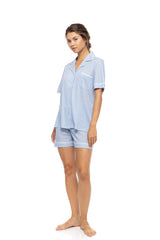 Pink Label - Pyjama Buttoned Short Pants Summer Geo
