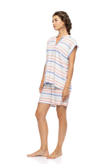 Pink Label - Pyjamas Shorts Sunset Stripe