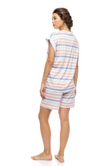 Pink Label - Pyjamas Shorts Sunset Stripe