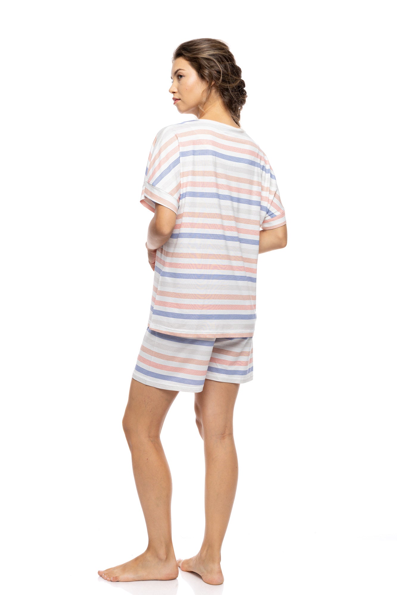 Pink Label - Pyjamas Shorts Sunset Stripe