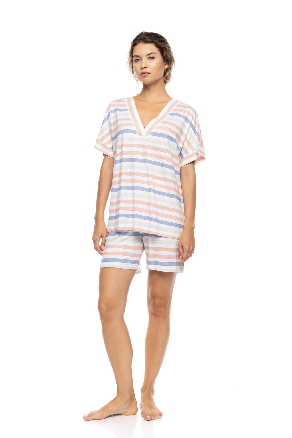 Pink Label - Pyjamas Shorts Sunset Stripe
