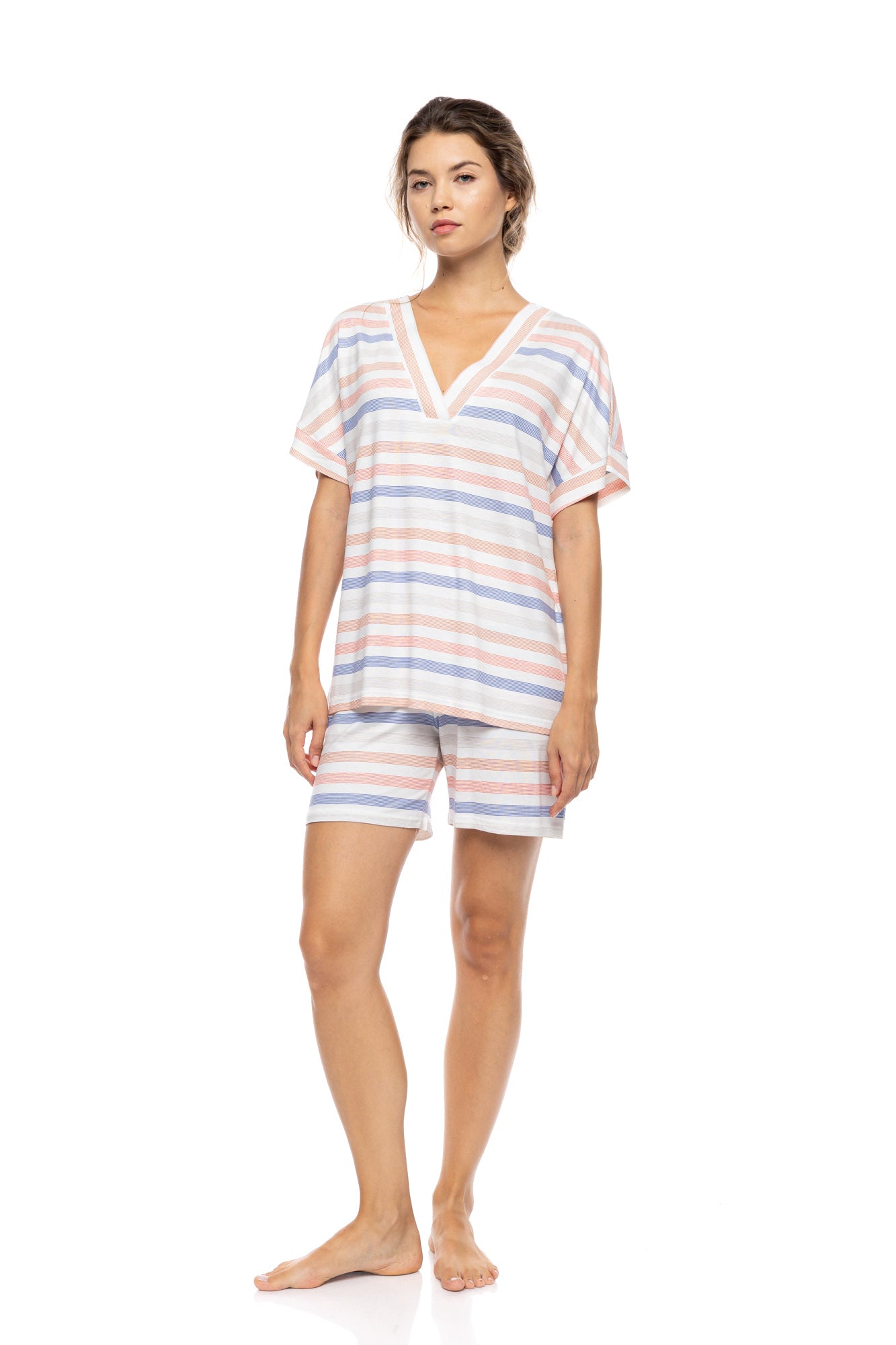 Pink Label - Pyjamas Shorts Sunset Stripe