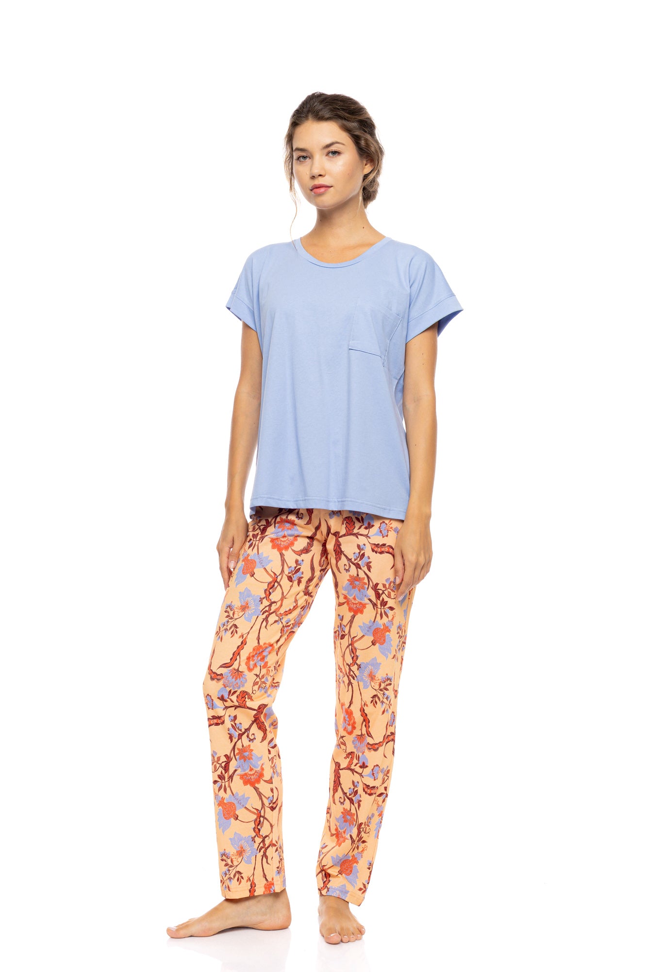 Pink Label - Pyjamas Long Pants Tropical Flower