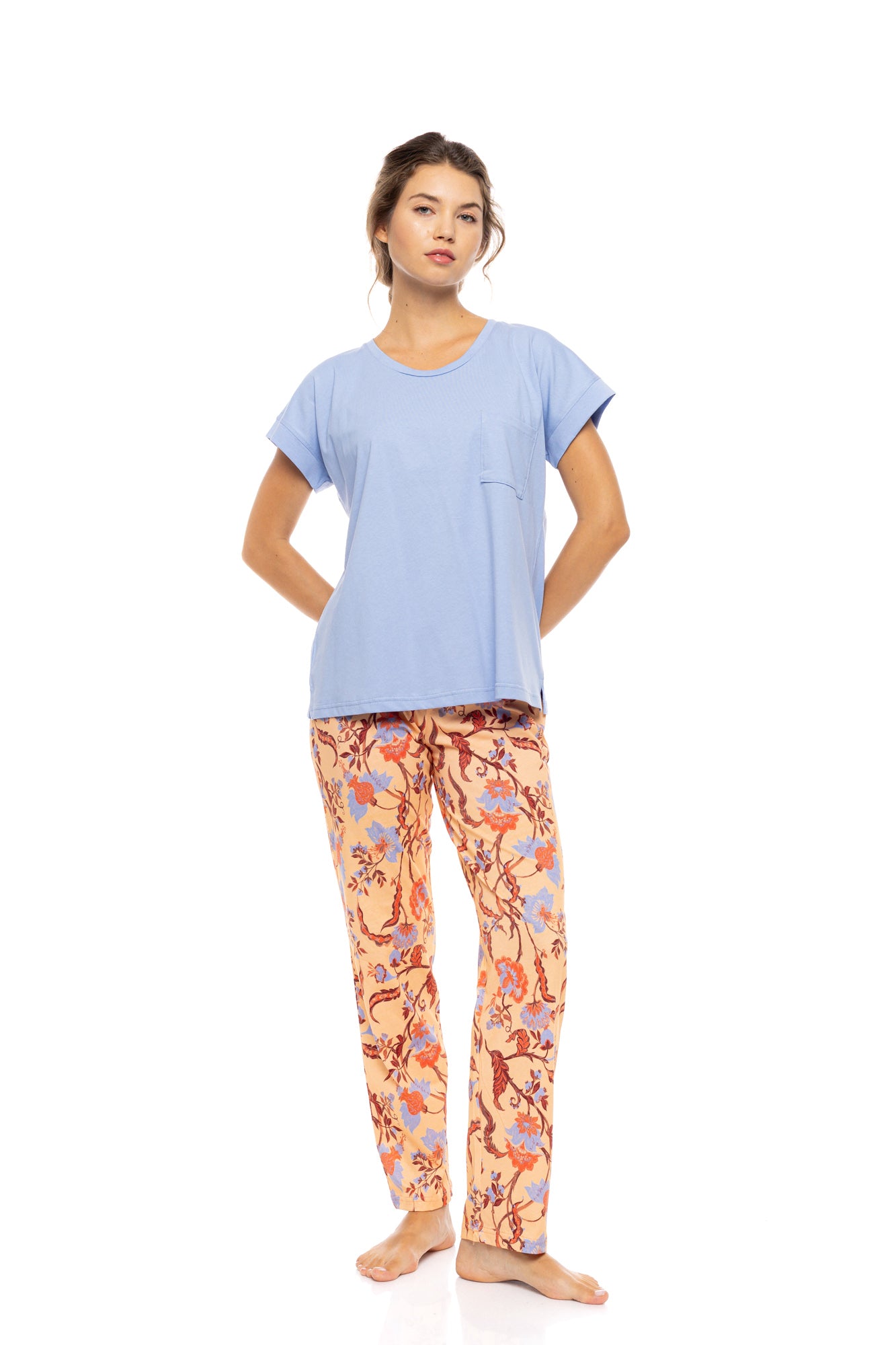 Pink Label - Pyjamas Long Pants Tropical Flower