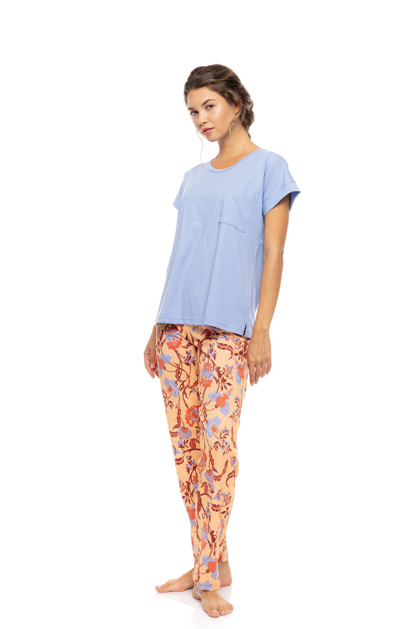 Pink Label - Pyjamas Long Pants Tropical Flower