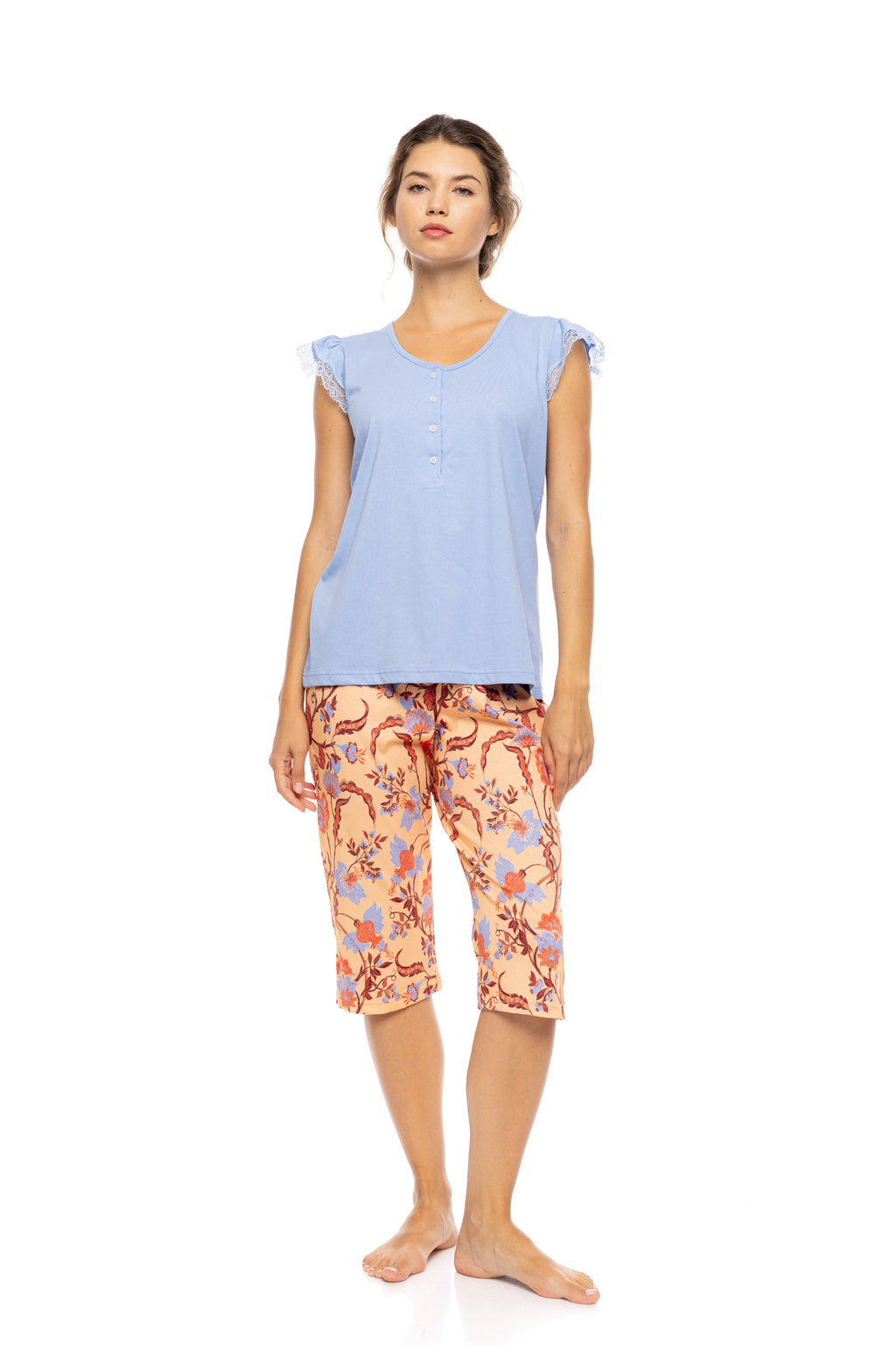 Pink Label - Pyjama Capri Tropical Flower