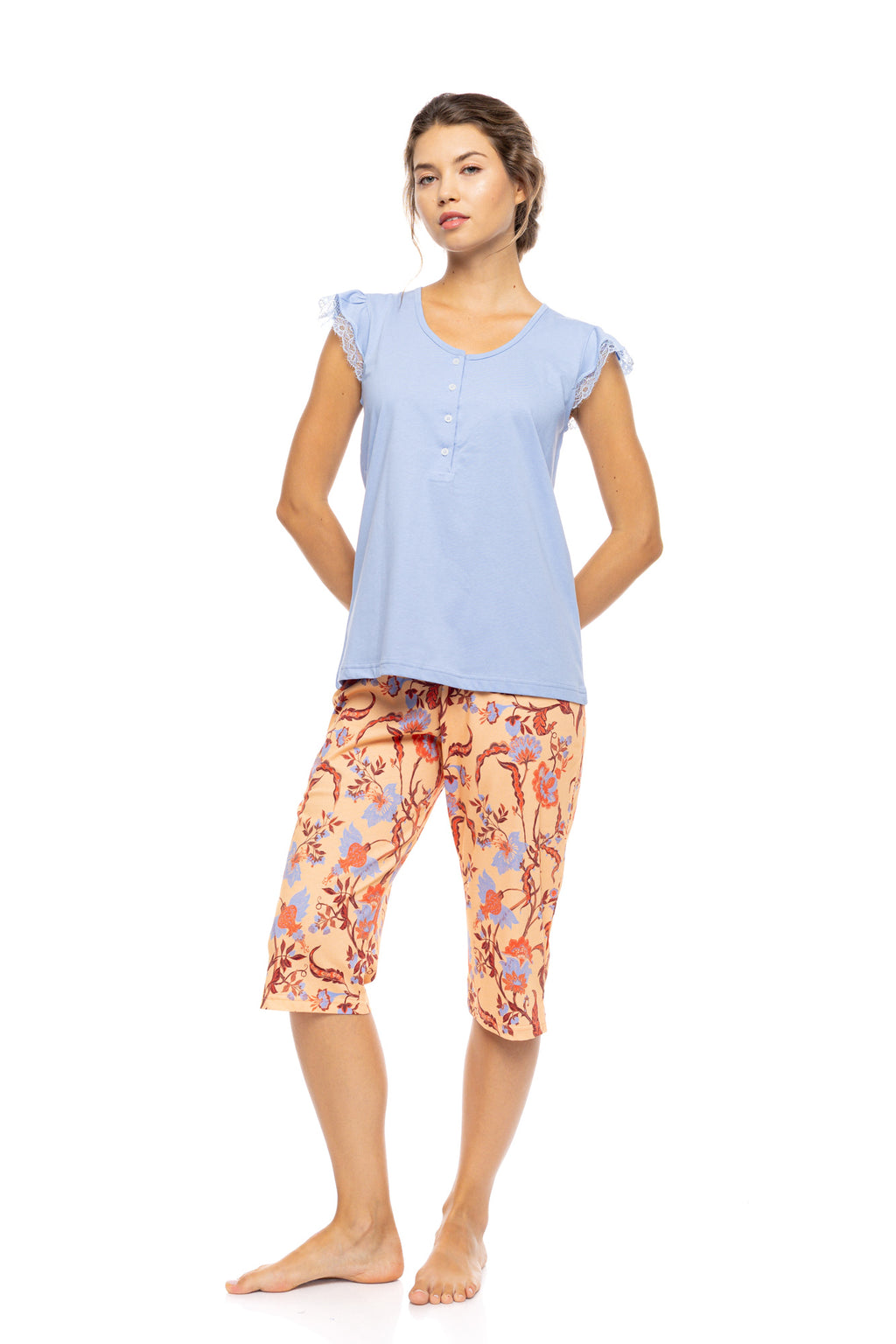 Pink Label - Pyjama Capri Tropical Flower