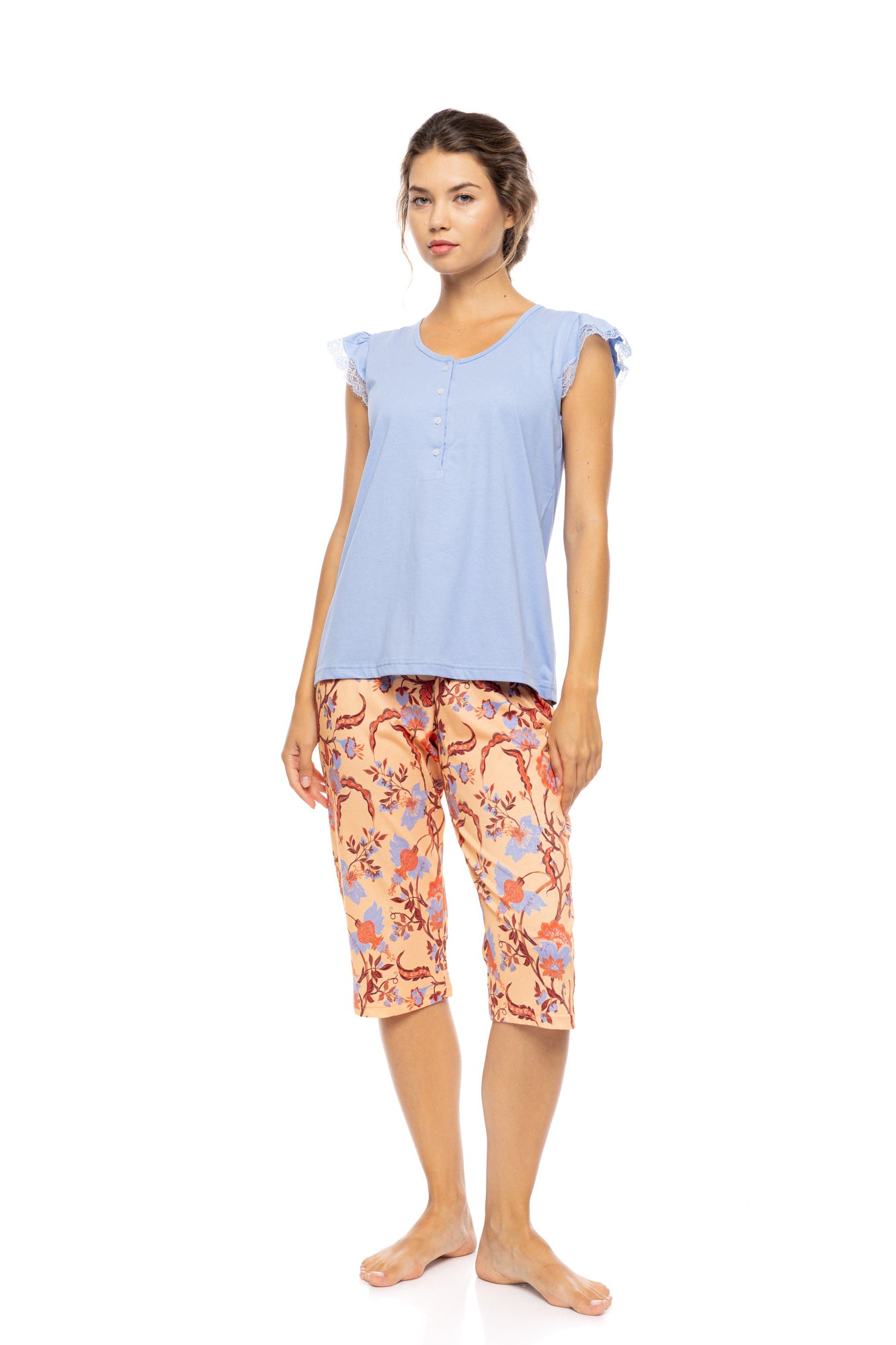 Pink Label - Pyjama Capri Tropical Flower