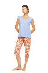 Pink Label - Pyjama Capri Tropical Flower