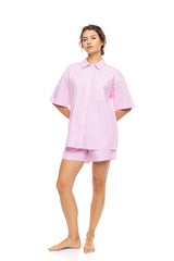 Pink Label - Pyjama Buttoned Short Pants Duo Stripe
